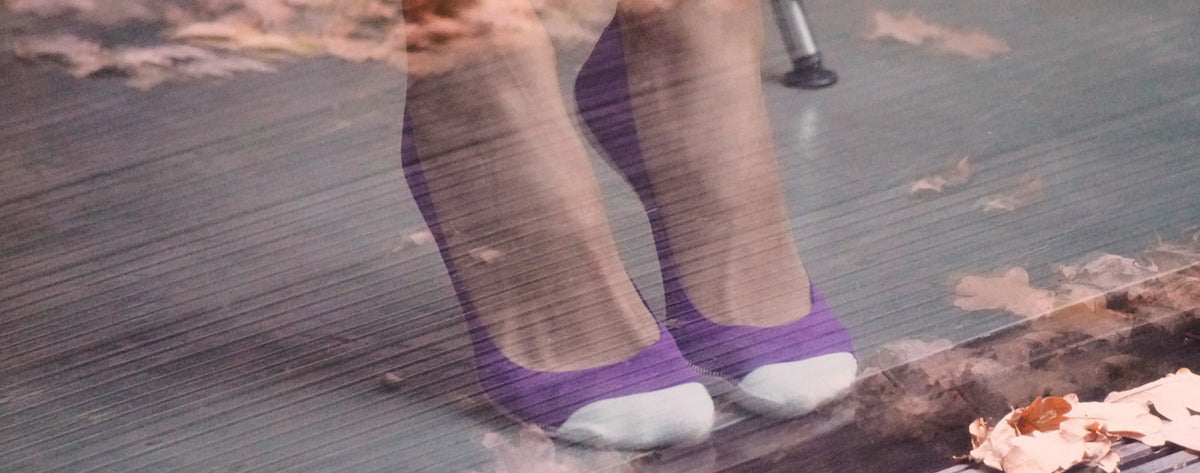 The Low-Cut No Show Socks in Royal Purple on foot
